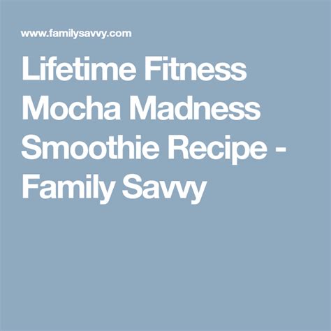 Lifetime Mocha Madness Recipe Banana