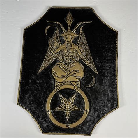 Handmade Baphomet Leather Back Patch 100 Real Leather Etsy