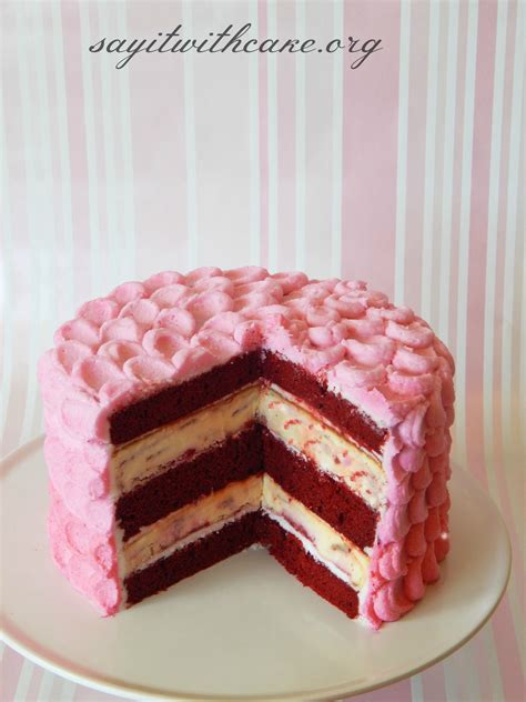 Red Velvet Raspberry Swirl Cheesecake Cake Say It With Cake