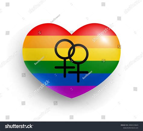 Rainbow Pride Flag Heart Shape Glossy Stock Vector Royalty Free