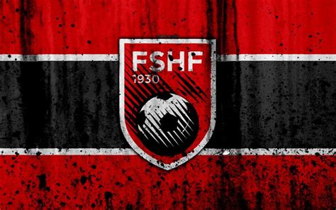 Download wallpapers Albania national football team, 4k, logo, grunge ...