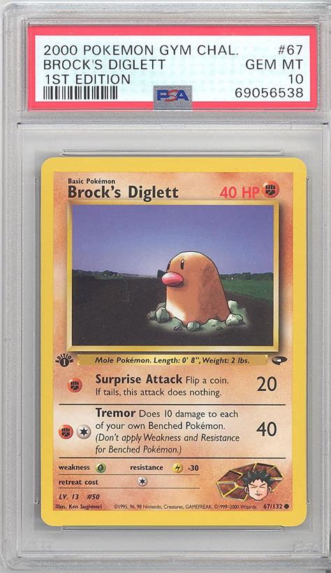 Psa Pokemon Card Gym Challenge Brock S Diglett Common