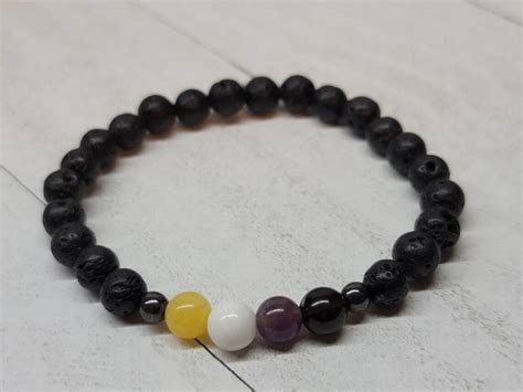 Non Binary Pride Crystal Bracelet Non Binary Pride Etsy