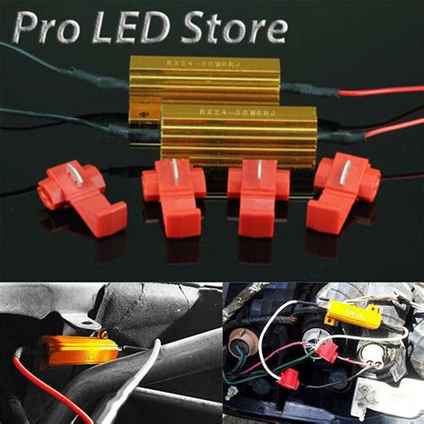 2 X 50W 6ohm LED Load Resistor Fix Bulb Fast Hyper Flash Tail Signal