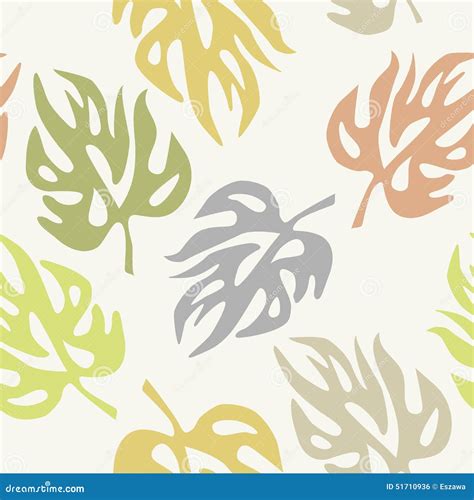 Abstract Leaves On A Seamless Pattern Wallpaper Stock Vector