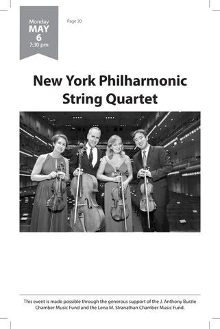 New York Philharmonic String Quartet Program By Lied Center Of Kansas