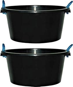 L Rope Handle Black Bucket Heavy Duty Plasterers Tub