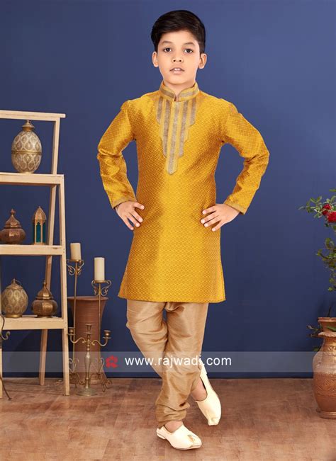 Mustard Yellow Kurta Pajama For Boy