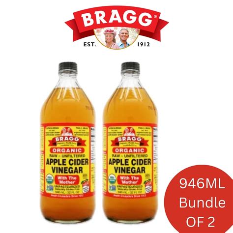 Bragg Organic Apple Cider Vinegar 946ml Bundle Of 2 Shopee Singapore