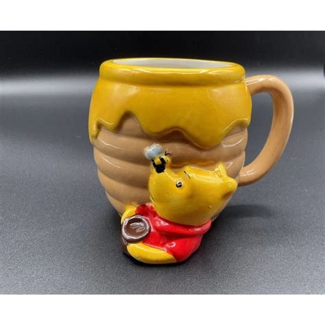 Disney Kitchen Winnie The Pooh Honey Hunny Pot Ceramic 3d Sculpted