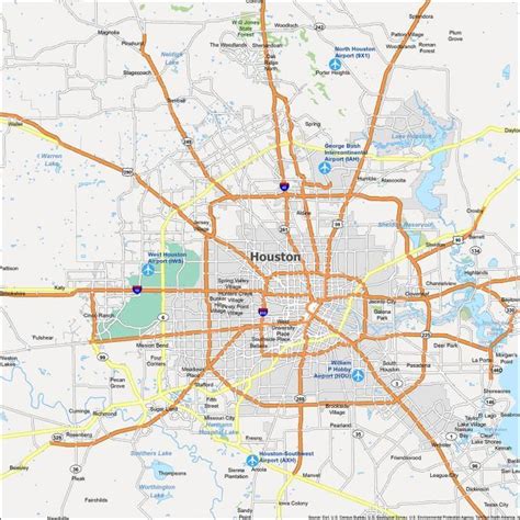 Map of Houston, Texas - GIS Geography