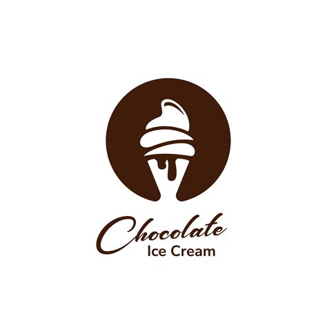 Chocolate ice cream cone logo silhouette icon 4922950 Vector Art at ...