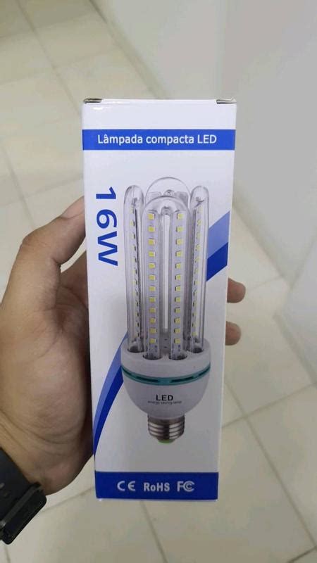 Lâmpada Milho Led 16w 3u E27 Espiga Bivolt 6000k Forte Super Branco