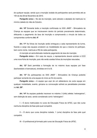 Regulamento geral xxx jinef brincadeira de criança PDF