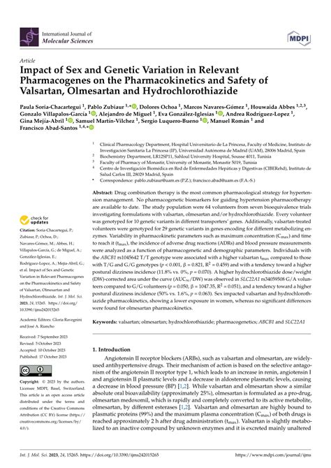 Pdf Impact Of Sex And Genetic Variation In Relevant Pharmacogenes On