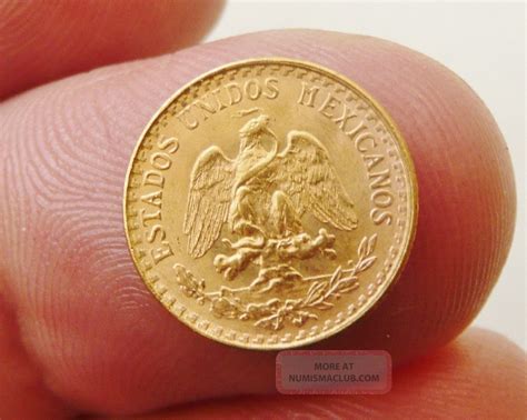 Mexico 2 Pesos. 0482 Oz Agw (actual Gold Weight) Gold Coin Dos Pesos