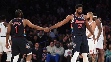 76ers New Dynamic Duo Of Joel Embiid James Harden Are Double Trouble For Knicks Newsday