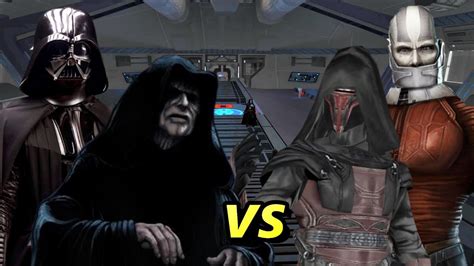 Darth Vader And Sidious Vs Revan And Malak YouTube