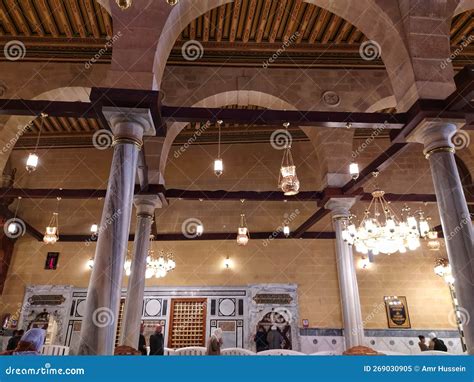 Mosque Of Imam Hussein And Khan Al Khalili In Cairo Egypt Stock Image