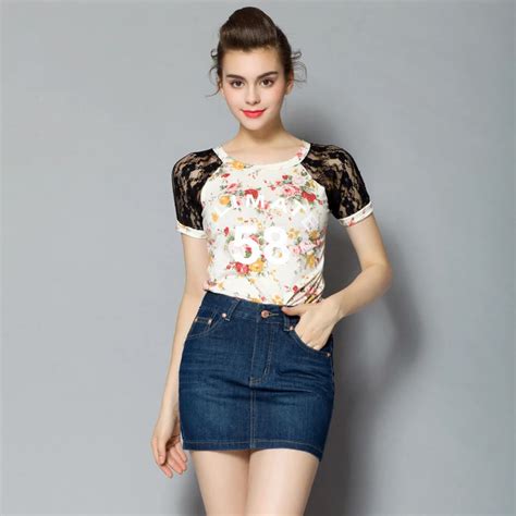 Women Summer High End Popular New Trend Mini Length Denim Skirts Slim