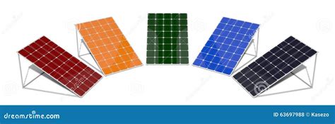 Colored solar panels stock illustration. Illustration of blue - 63697988