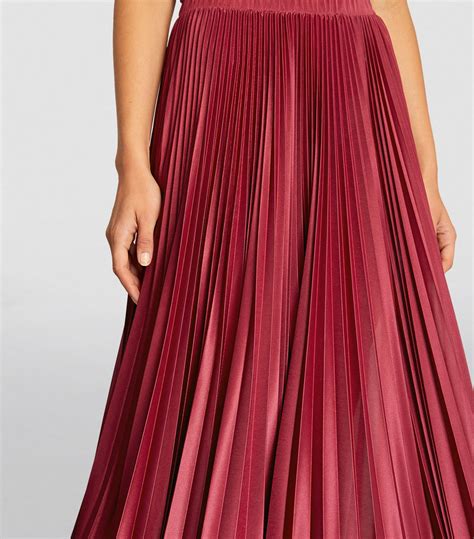 Womens Maxandco Red Pleated Maxi Skirt Harrods Uk