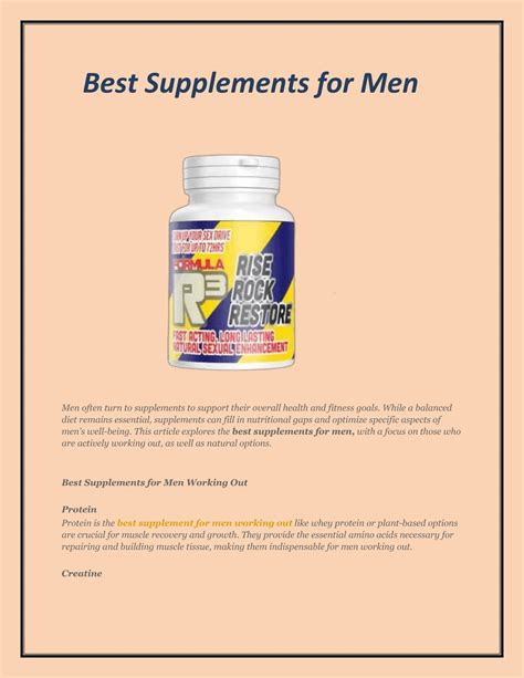 supplements  men powerpoint