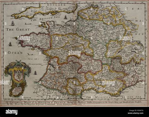 Map of France, 17th century. A generall mapp of the Kingdom of France ...