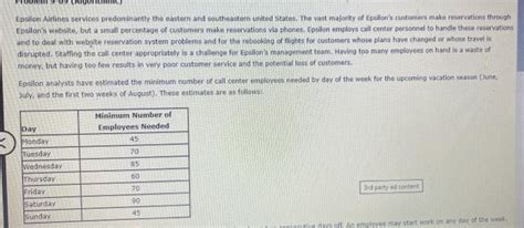 Solved Problem Algorithmic Epsilon Airlines Services Chegg