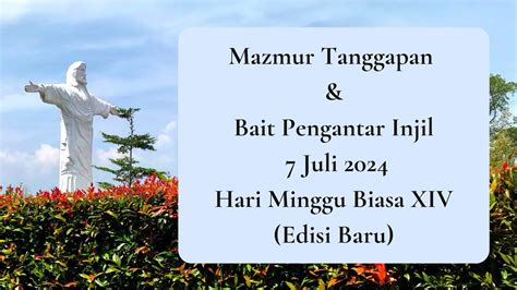 Edisi Baru Juli Hari Minggu Biasa Xiv Mazmur Tanggapan