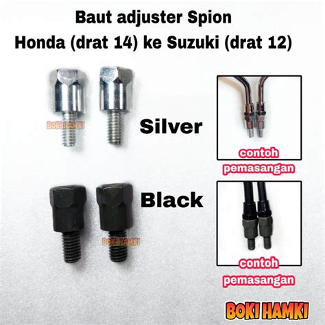 Jual Baut Adjuster Spion Honda Drat 14 Ke Suzuki Drat 12 Baut Sambungan