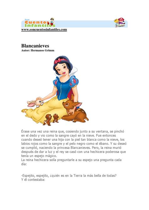 Cuento De Blanca Nieves Y Los Enanitos By Melissa Katia Mallma