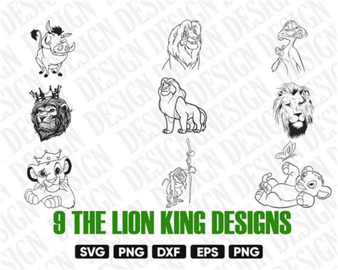 LION SVG Simba Silhouette Lion King Clipart Cartoon Lion - Etsy Ireland