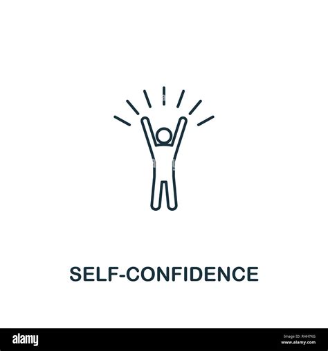 Icono de autoconfianza EsquemaSelf Confidence creativo diseño delgado