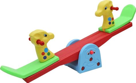 Multicolor Plastic Giraffe See Saw In Indoor Rudram International