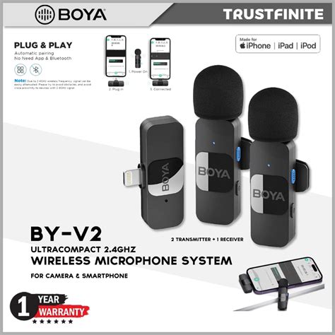 Jual BOYA BY V1 BY V2 Ultra Compact 2 4Ghz Wireless Microphone For