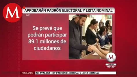 Ine Avalará Hoy Padrón Electoral Y Lista Nominal Youtube