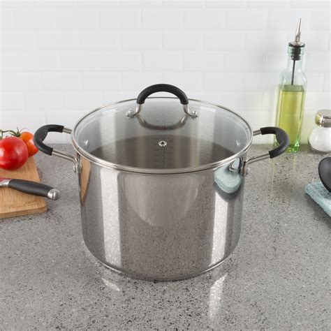 8 Quart Stock Pot-Stainless Steel Pot with Lid-Compatible with Electric ...