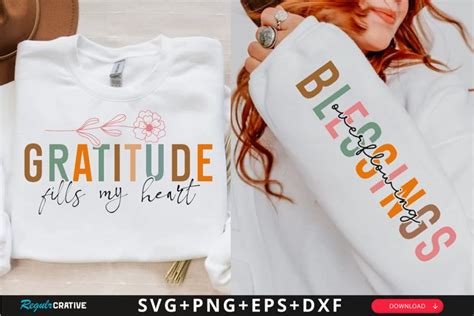 Gratitude Fills My Heart Sleeve Svg Inspirational Svg