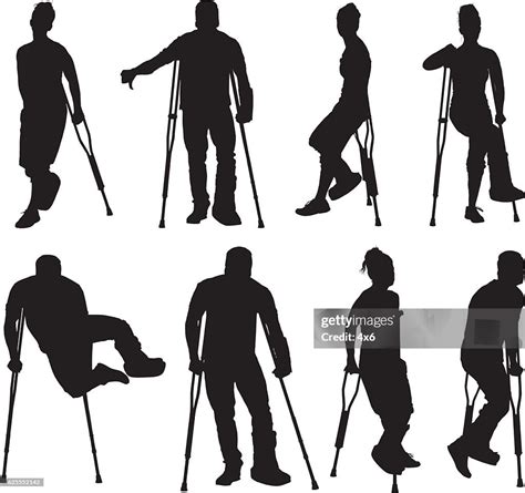 Injured People With Crutches High-Res Vector Graphic - Getty Images