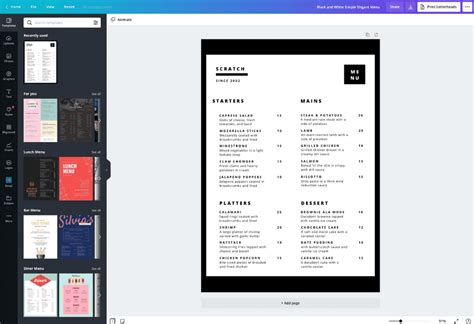 Restaurant Menu Maker Design Custom Menus Canva