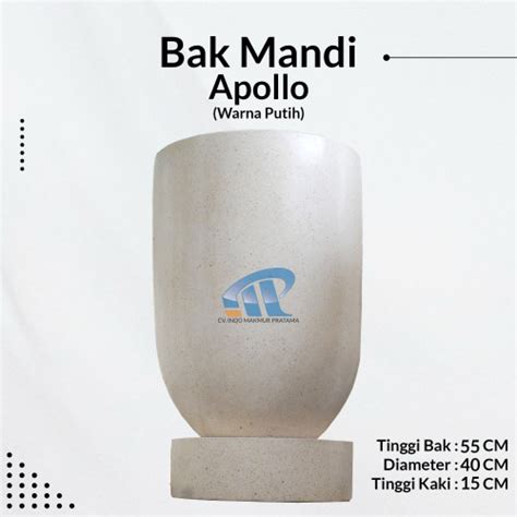 Jual Bak Mandi Teraso Tipe Apollo T X Cm Varian Putih Kotak Cm