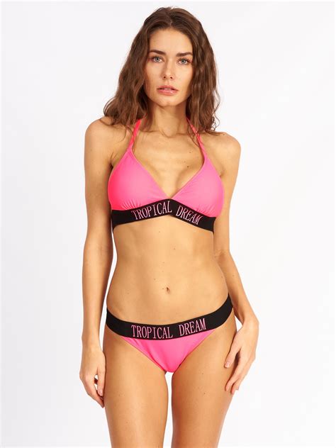 Bikini Top With Slogan Gate