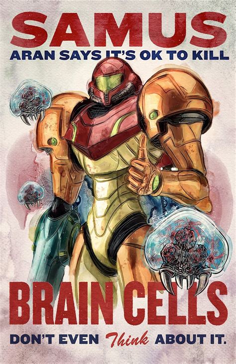 Metroid Samus Brain Cell Poster Etsy