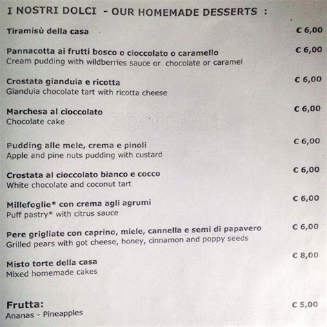 Menu Da La Focaccia Pizzeria Roma Via Della Pace