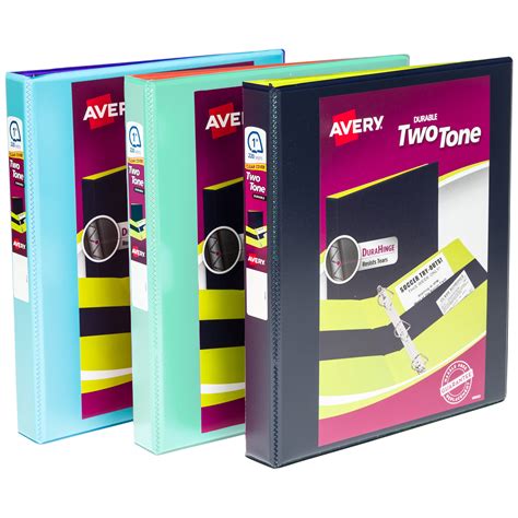 Avery Two Tone Durable View Binder 1 Slant Rings 250 Sheet Capacity