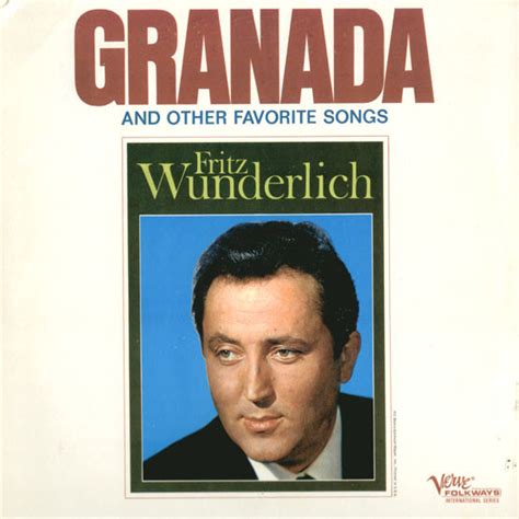 Fritz Wunderlich Granada And Other Favorite Songs Vinyl Discogs