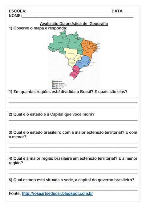 Simulado De Geografia O Ano Gabarito