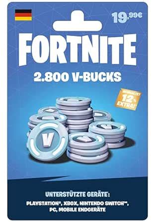 Fortnite 2 800 V Bucks für Deutschland Geschenkkarte per Post