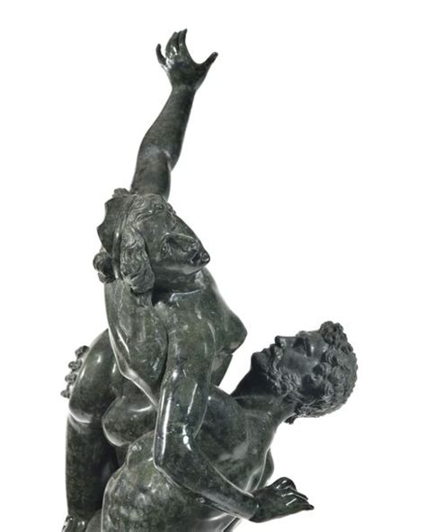 Giambologna Green Porphyry Marble Subject Representing The Abduction